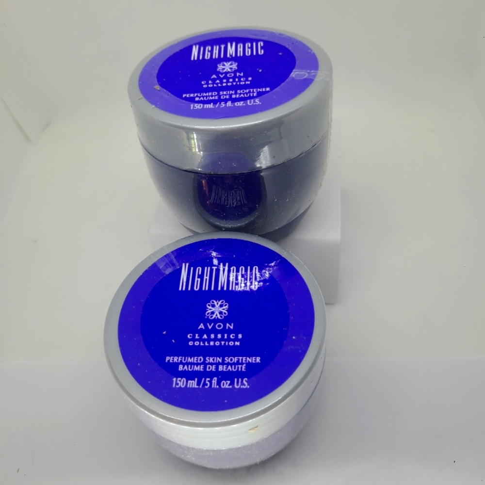 TWO Avon NIGHT MAGIC Perfumed Skin Softeners 150each